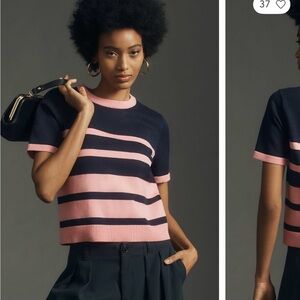 Anthropologie English Factory Striped Sweater Tee
